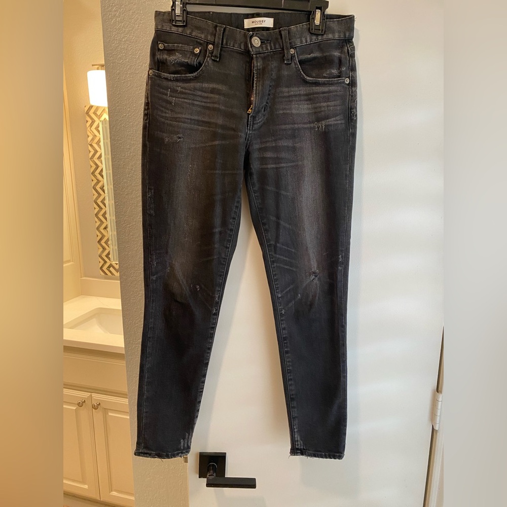 Moussy Vintage Black Denim with Tan Label